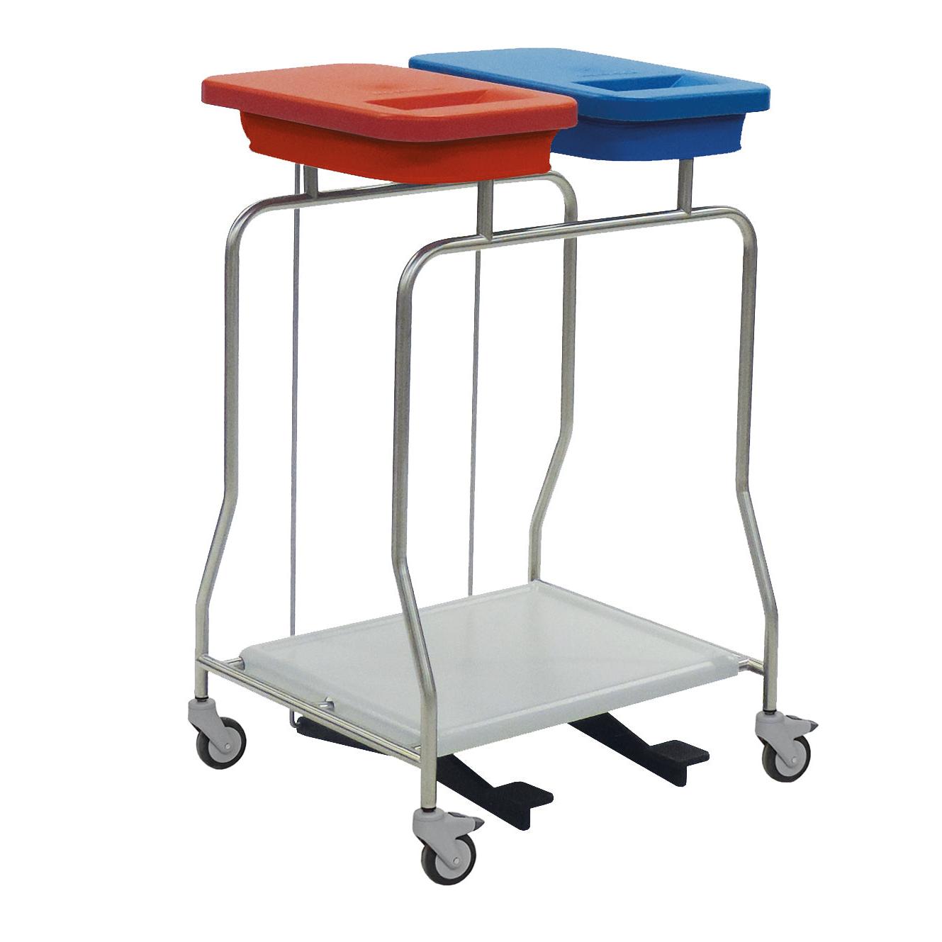 Novocal Edelstahl-Abfallsammler "Kompakt" Zweifachsammler Rahmen: Edelstahl Sämtliche Rohrverbindu | Packung (1 Stück)