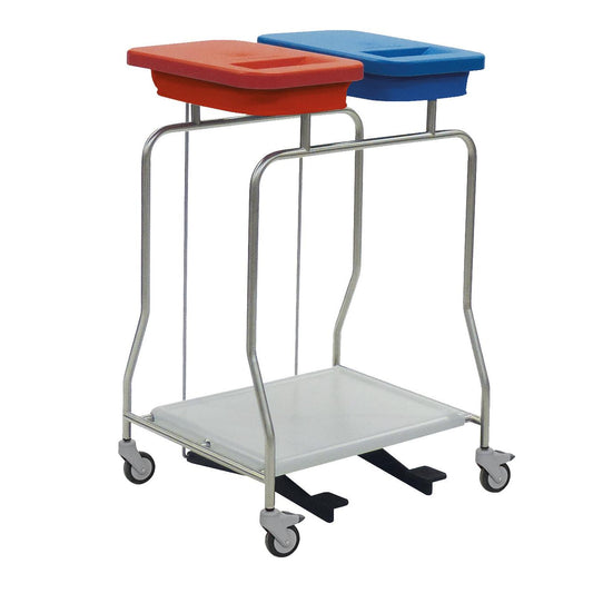 Novocal Edelstahl-Abfallsammler "Kompakt" Zweifachsammler Rahmen: Edelstahl Sämtliche Rohrverbindu | Packung (1 Stück)