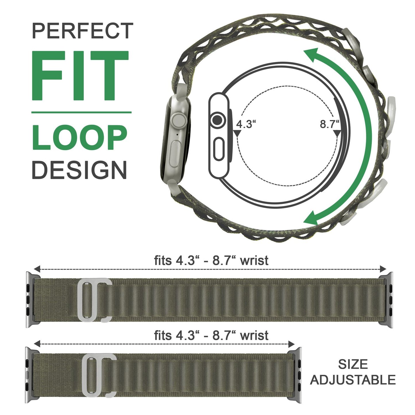 Alpine Band for Apple Watch Ultra/SE/8/7/6/5/4/3/2/1, 42 44 45 49mm