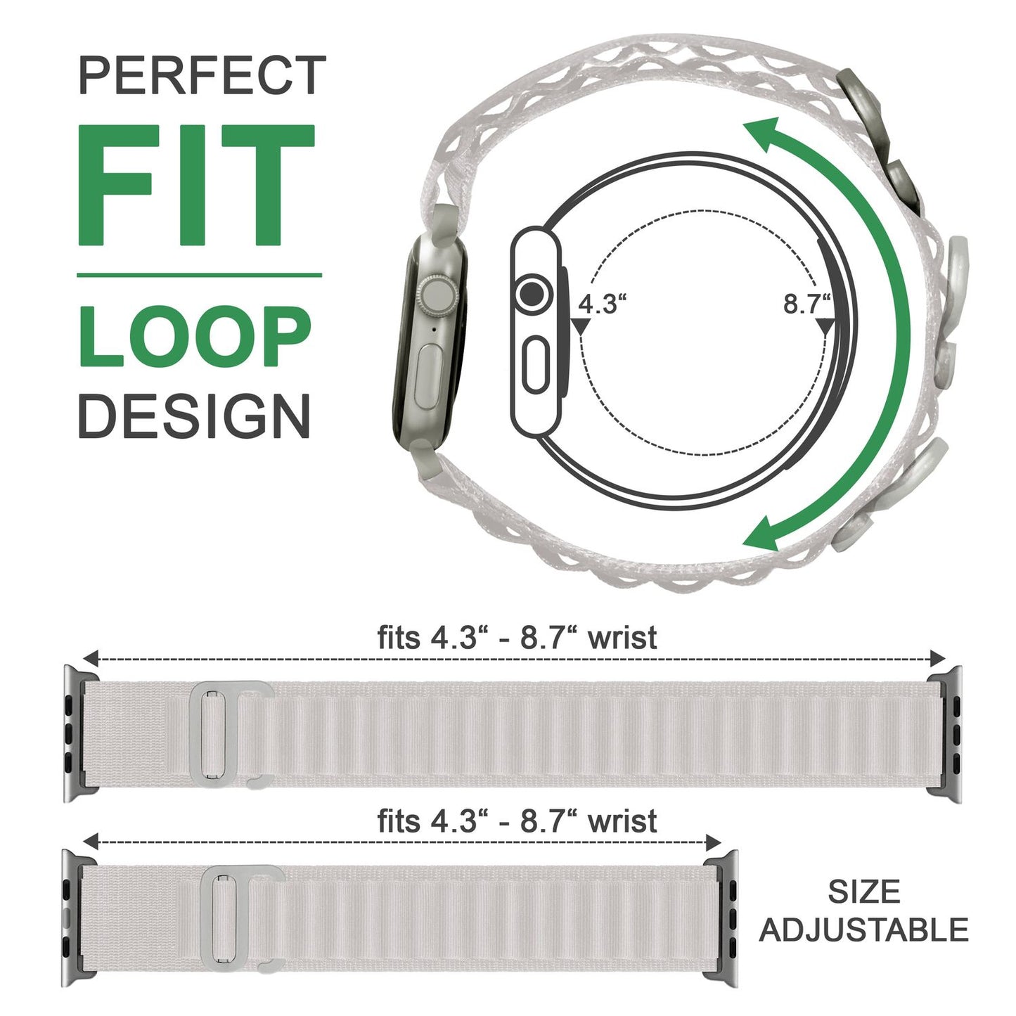 Alpine Band for Apple Watch Ultra/SE/8/7/6/5/4/3/2/1, 42 44 45 49mm