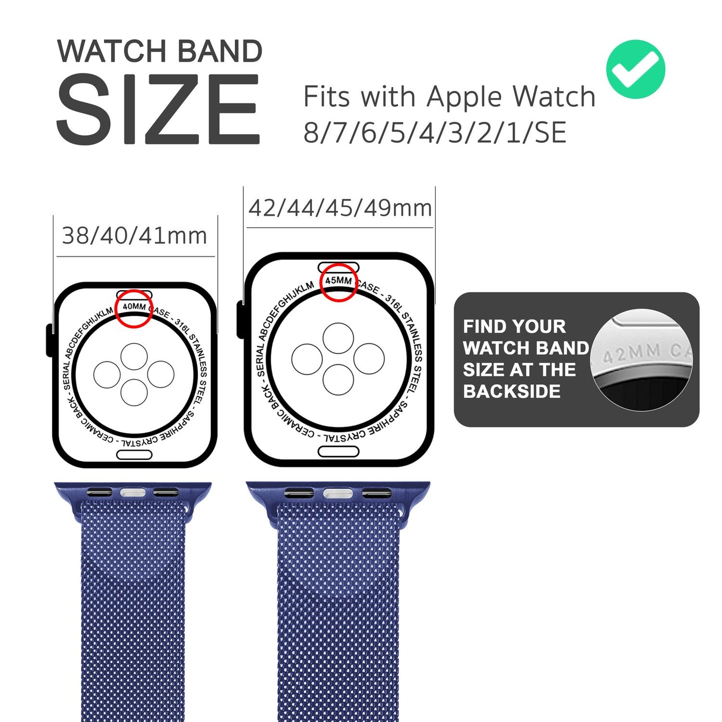 Mílanó málmól fyrir Apple Watch SE/8/7/6/5/4/3/2/1, 38/40/41 mm