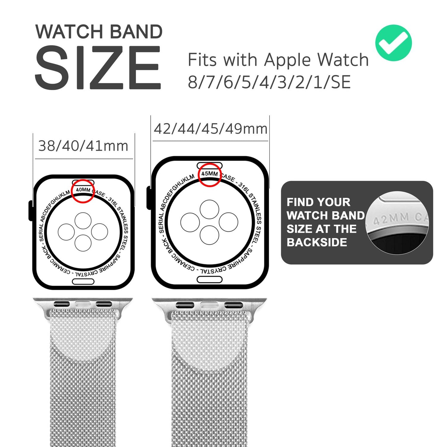 Mílanó málmól fyrir Apple Watch SE/8/7/6/5/4/3/2/1, 38/40/41 mm