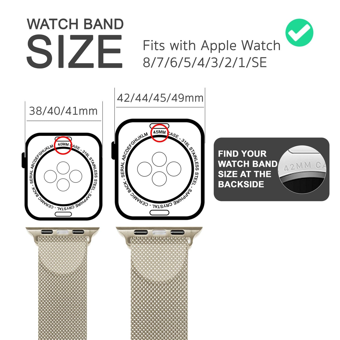 Mílanó málmól fyrir Apple Watch Ultra/SE/8/7/6/5/4/3/2/1, 42/44/45/49 mm