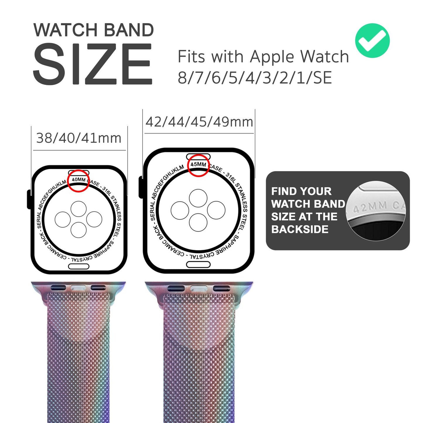 Mílanó málmól fyrir Apple Watch Ultra/SE/8/7/6/5/4/3/2/1, 42/44/45/49 mm