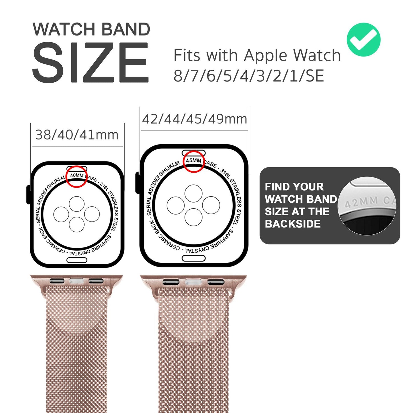 Mílanó málmól fyrir Apple Watch Ultra/SE/8/7/6/5/4/3/2/1, 42/44/45/49 mm