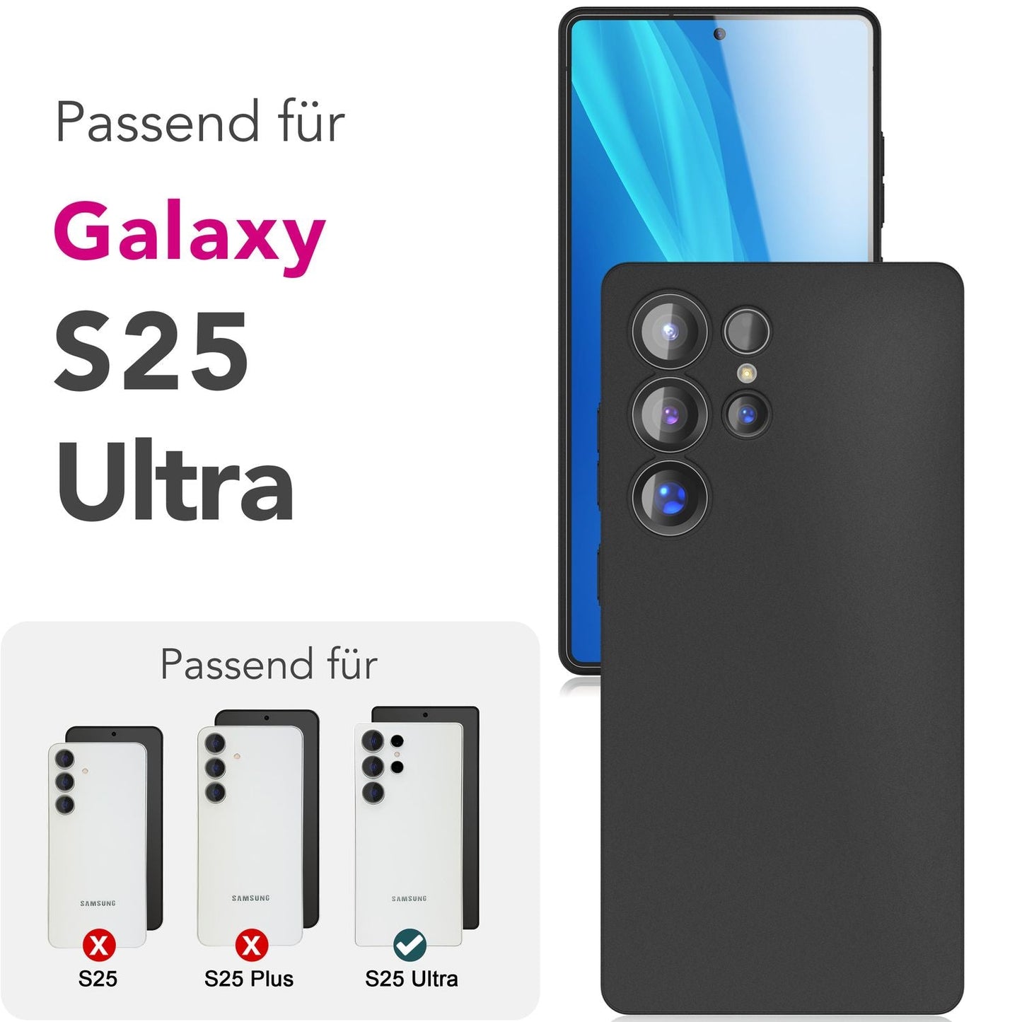 NALIA Phantom hulstur fyrir Samsung Galaxy S25 Ultra, afar þunnt 0,3 mm harðspjald, fingrafaravarið, þunnt matt símahulstur, fjaðurlétt, afar þunnt hulstur