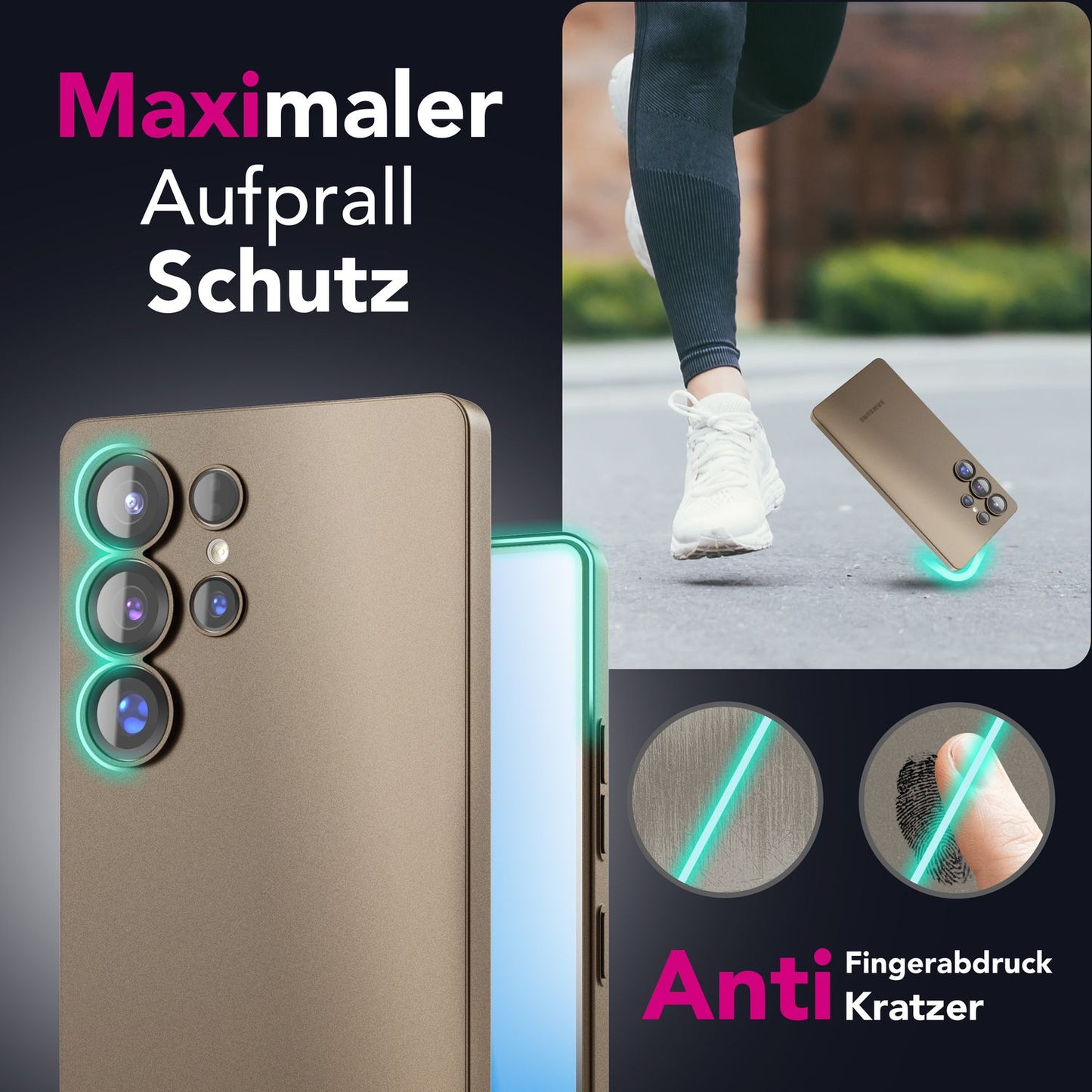 NALIA Phantom hulstur fyrir Samsung Galaxy S25 Ultra, afar þunnt 0,3 mm harðspjald, fingrafaravarið, þunnt matt símahulstur, fjaðurlétt, afar þunnt hulstur