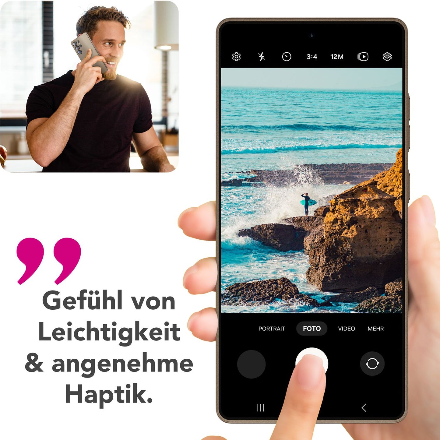 NALIA Phantom hulstur fyrir Samsung Galaxy S25 Ultra, afar þunnt 0,3 mm harðspjald, fingrafaravarið, þunnt matt símahulstur, fjaðurlétt, afar þunnt hulstur