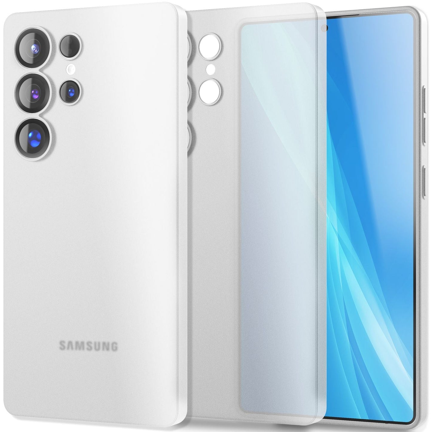 NALIA Phantom hulstur fyrir Samsung Galaxy S25 Ultra, afar þunnt 0,3 mm harðspjald, fingrafaravarið, þunnt matt símahulstur, fjaðurlétt, afar þunnt hulstur