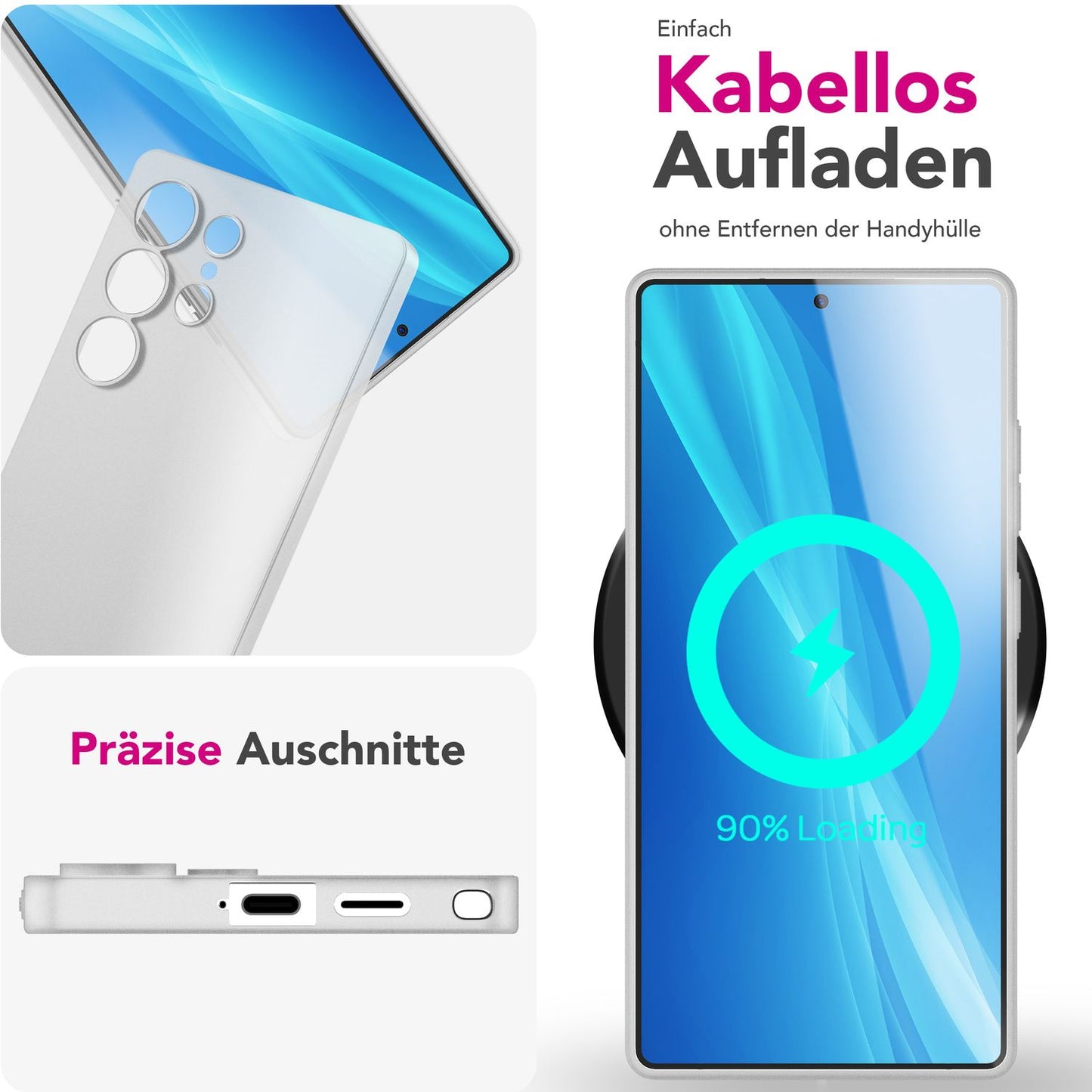 NALIA Phantom hulstur fyrir Samsung Galaxy S25 Ultra, afar þunnt 0,3 mm harðspjald, fingrafaravarið, þunnt matt símahulstur, fjaðurlétt, afar þunnt hulstur