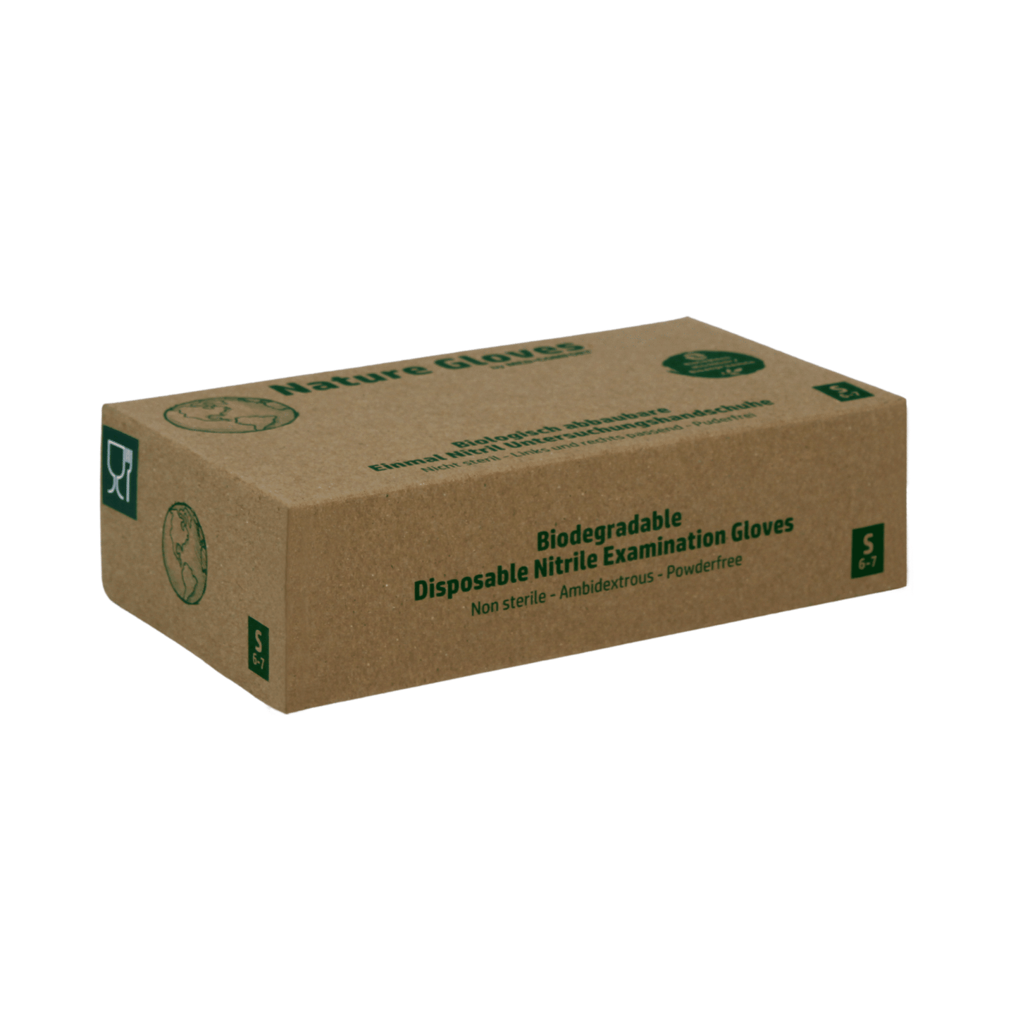 AMPri Nature Gloves Nitrile Gloves Biodegradable, Green | Box (100 pieces)