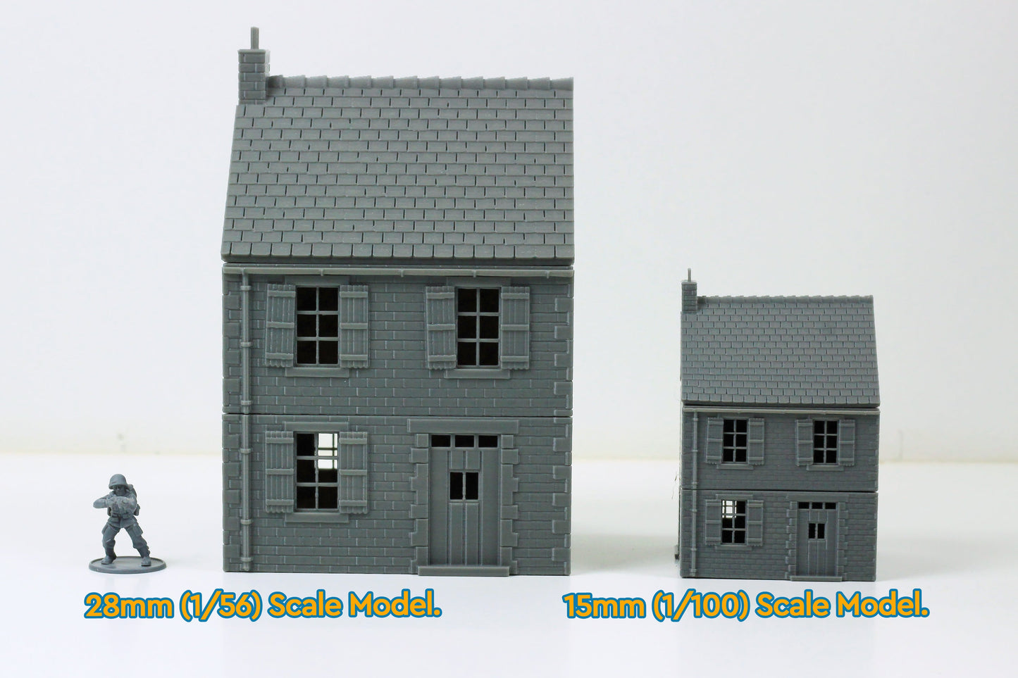Normandy Village House Type 2 - Tabletop Wargaming WW2 Terrain | 15mm 20mm 28mm Miniature 3D Printed Model