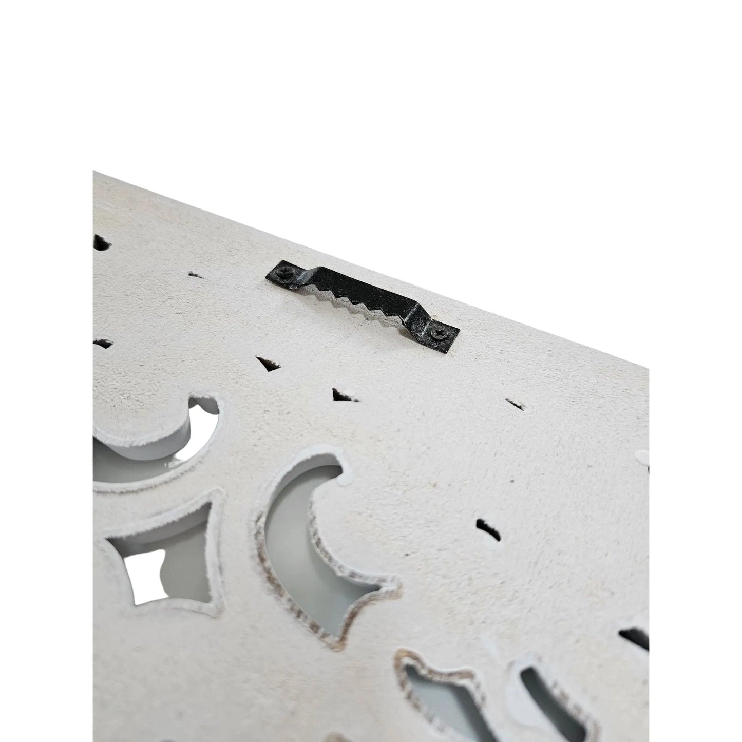 Wandornament Holz weiß 40 x 40 cm shabby Landhaus Ornament Holzornament Holzbild