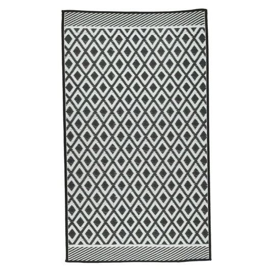 Outdoor Teppich Balkonteppich außen Balkon Terrasse 150x90 cm Schwarz