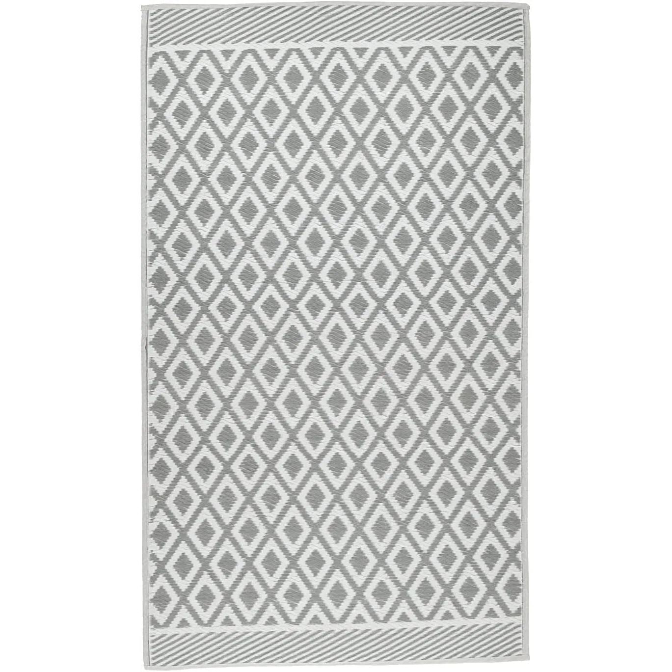 Outdoor Teppich Balkonteppich außen Balkon Terrasse 150x90 cm schwarz grau beige(Grau)