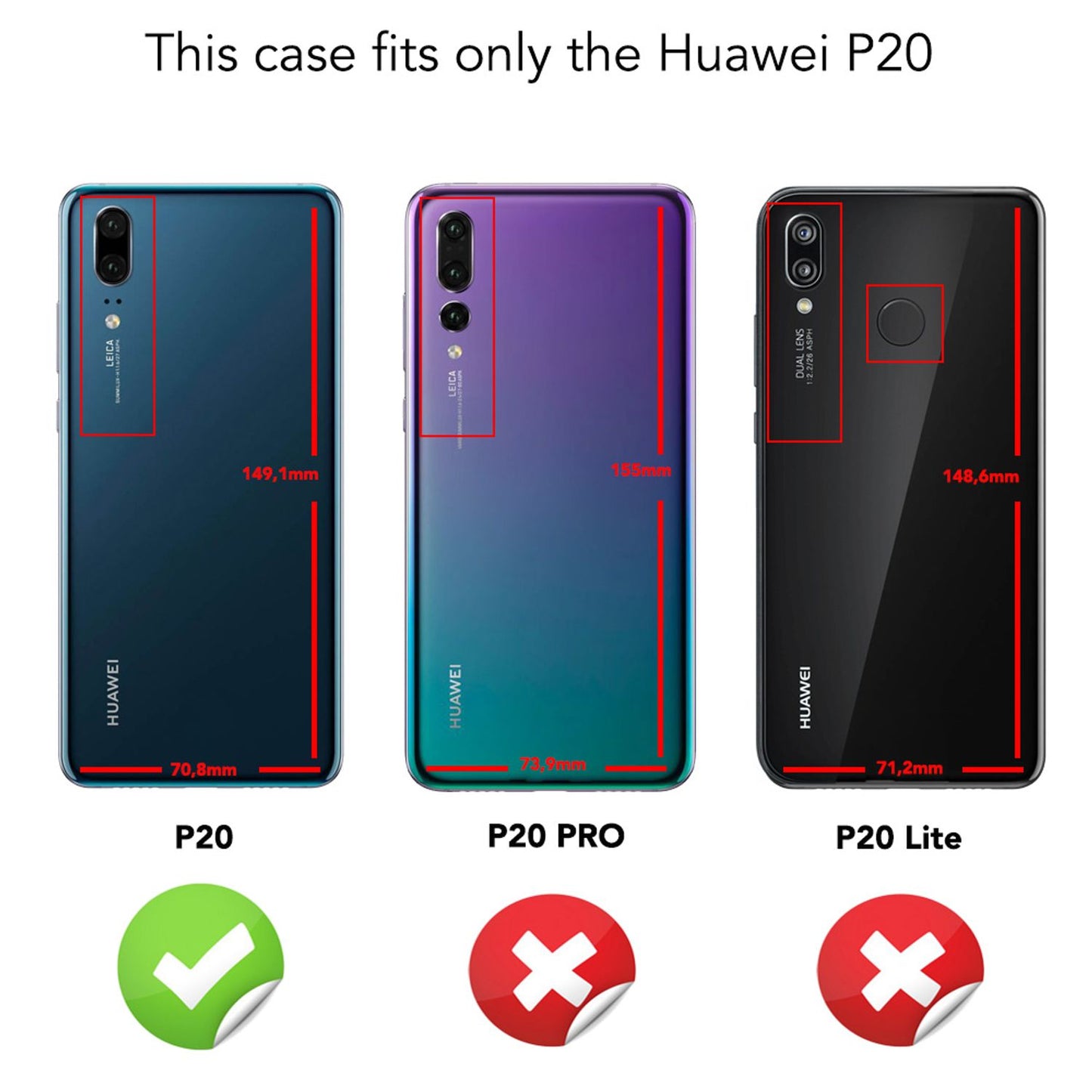 Huawei P20 360 gráðu símahulstur með skjávörn frá NALIA, 360° hulstur