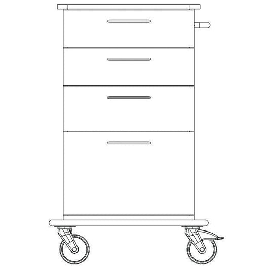 Novocal Pflege- und Arbeitswagen Fahrgestell bestehend aus einer  durchgehenden Vollkunststoffplat | Packung (1 Stück)