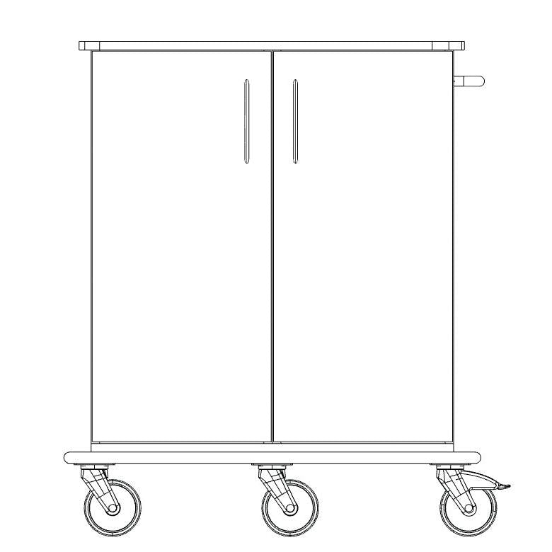 Novocal Pflege- und Arbeitswagen Fahrgestell bestehend aus einer  durchgehenden Vollkunststoffplat | Packung (1 Stück)