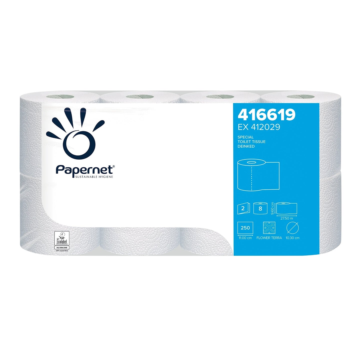 Papernet Toilettenpapier 416619, 8 Rollen, 2-lagig