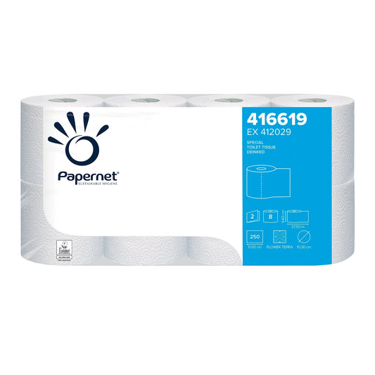 Papernet Toilettenpapier 416619, 8 Rollen, 2-lagig