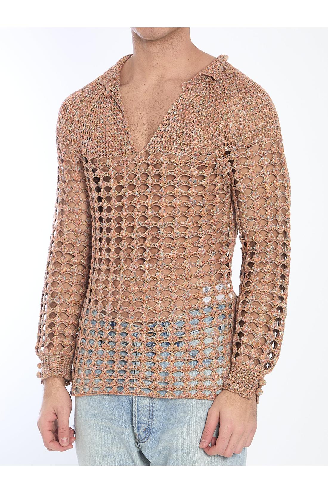 Perforated knit shirt
