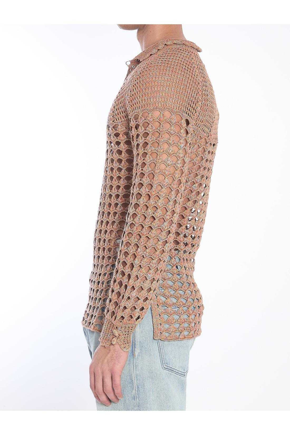 Perforated knit shirt