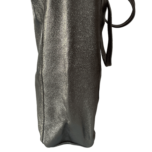 Leder Shopper mit Innentasche Altsilber