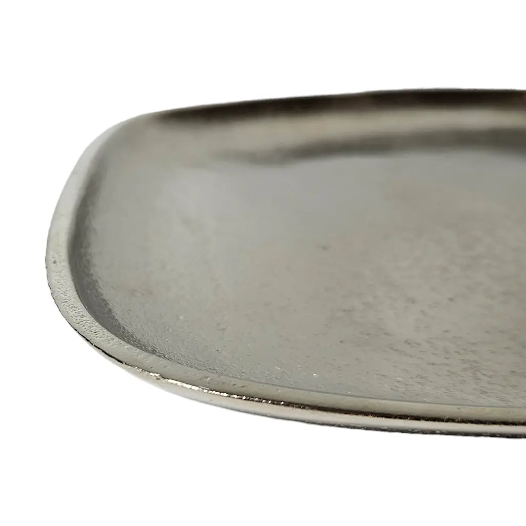 Dekoteller Metall silber Dekoschale Metallteller Deko Schale Teller 25 x 22 cm