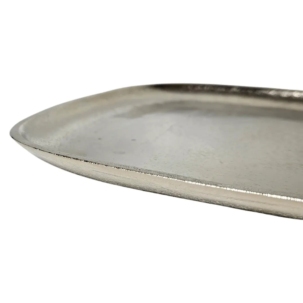 Dekoteller Metall silber Dekoschale Metallteller Deko Schale Teller 25 x 22 cm