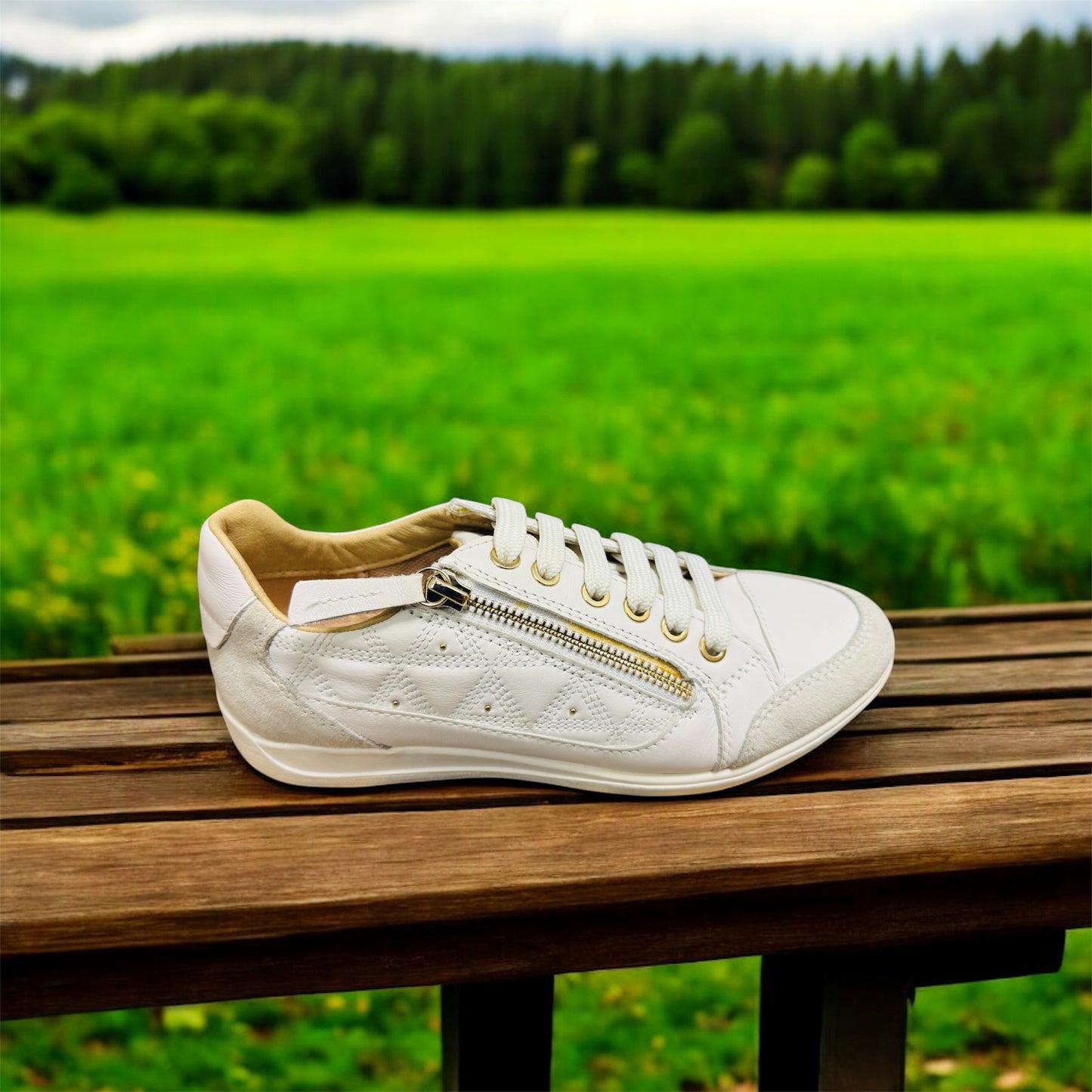 Geox Respira women's sneakers in white D MYRIA C - NAPPA+ SUEDE Manufacturer number: D0268C 08522 C1352 ( Last pieces )