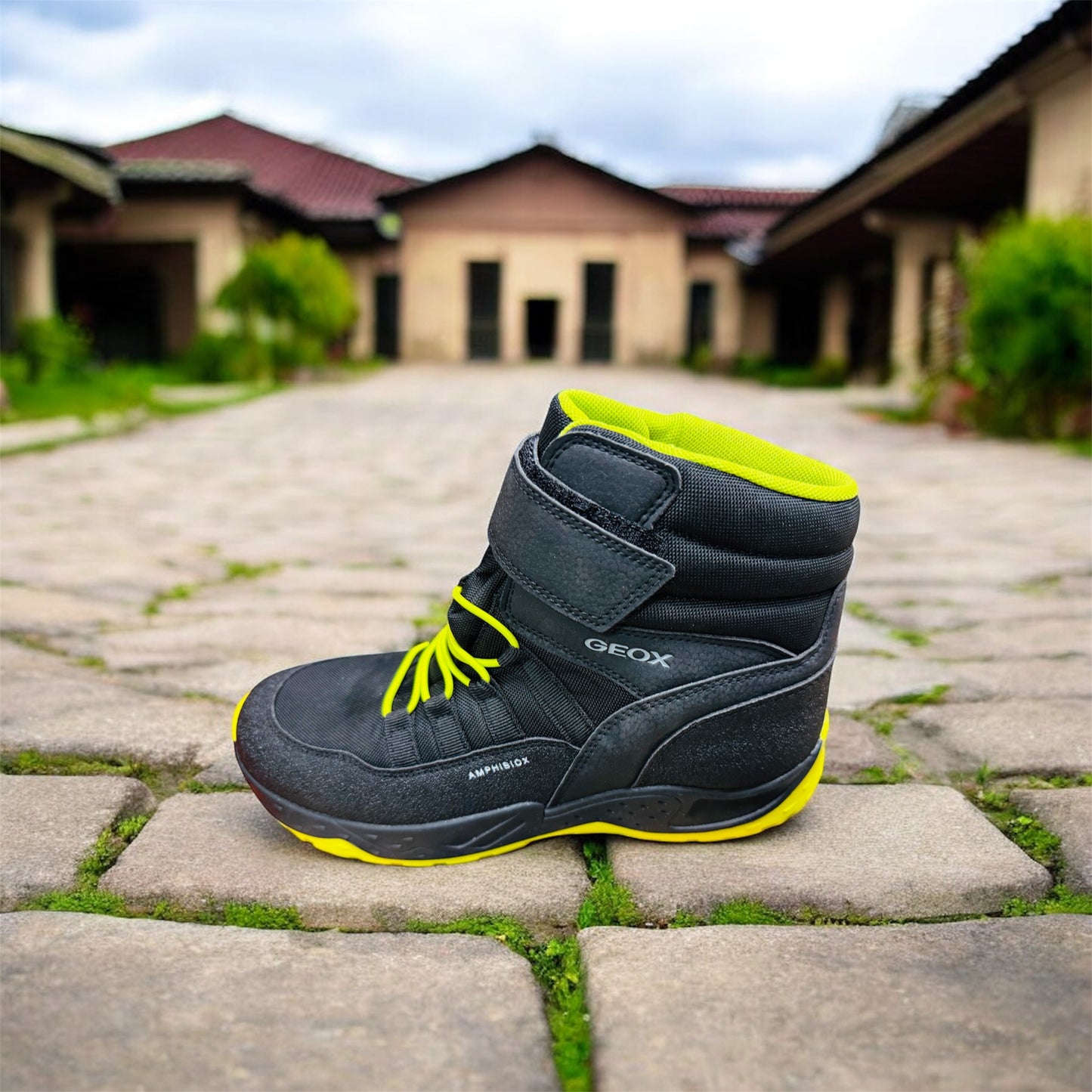 Geox Amphibiox J SENTIERO BB ABX B - NYL+DBK children's boots in Black/Lime Manufacturer number: J46FSB OFUCE C0802 ( Last pieces ) 
