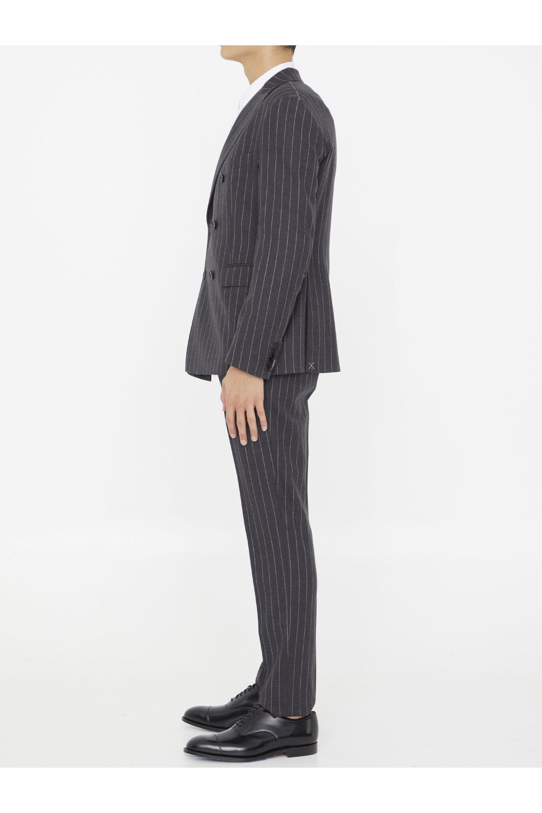 Pinstriped two-piece suit