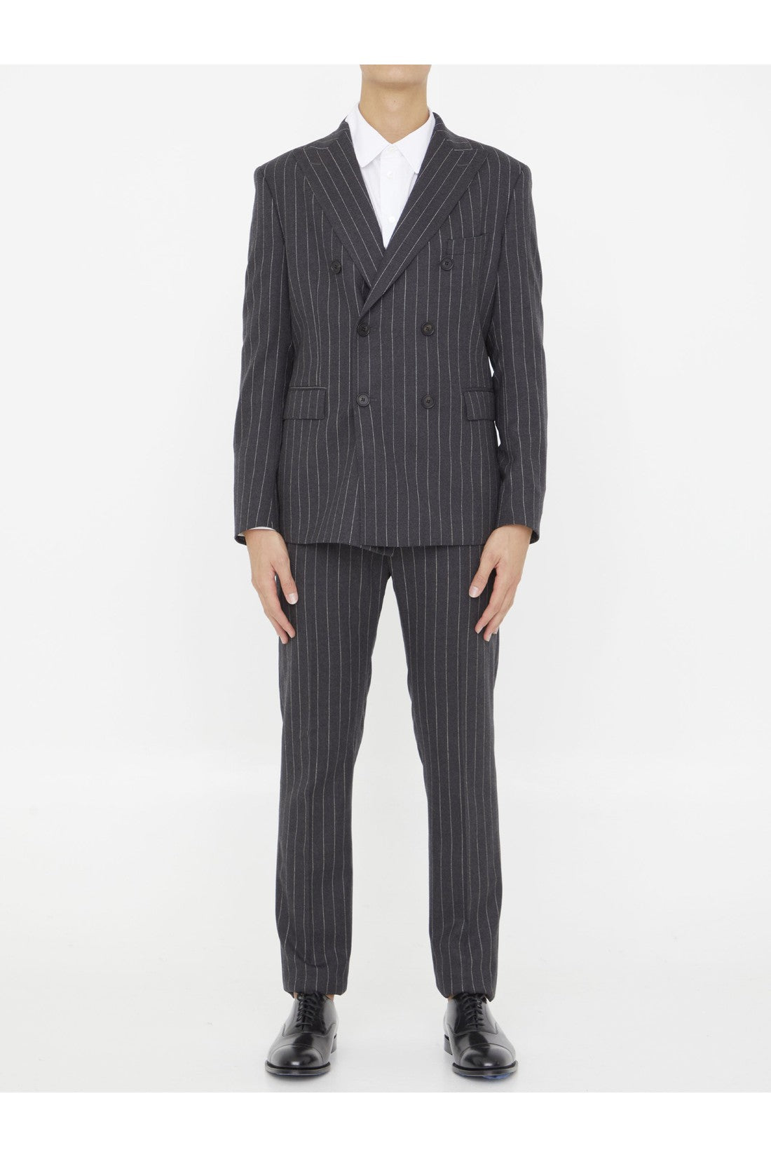 Pinstriped two-piece suit