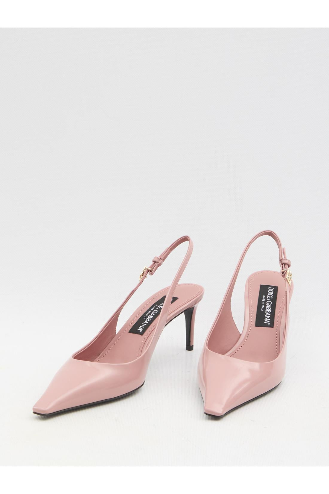 Pointed-toe slingback pumps