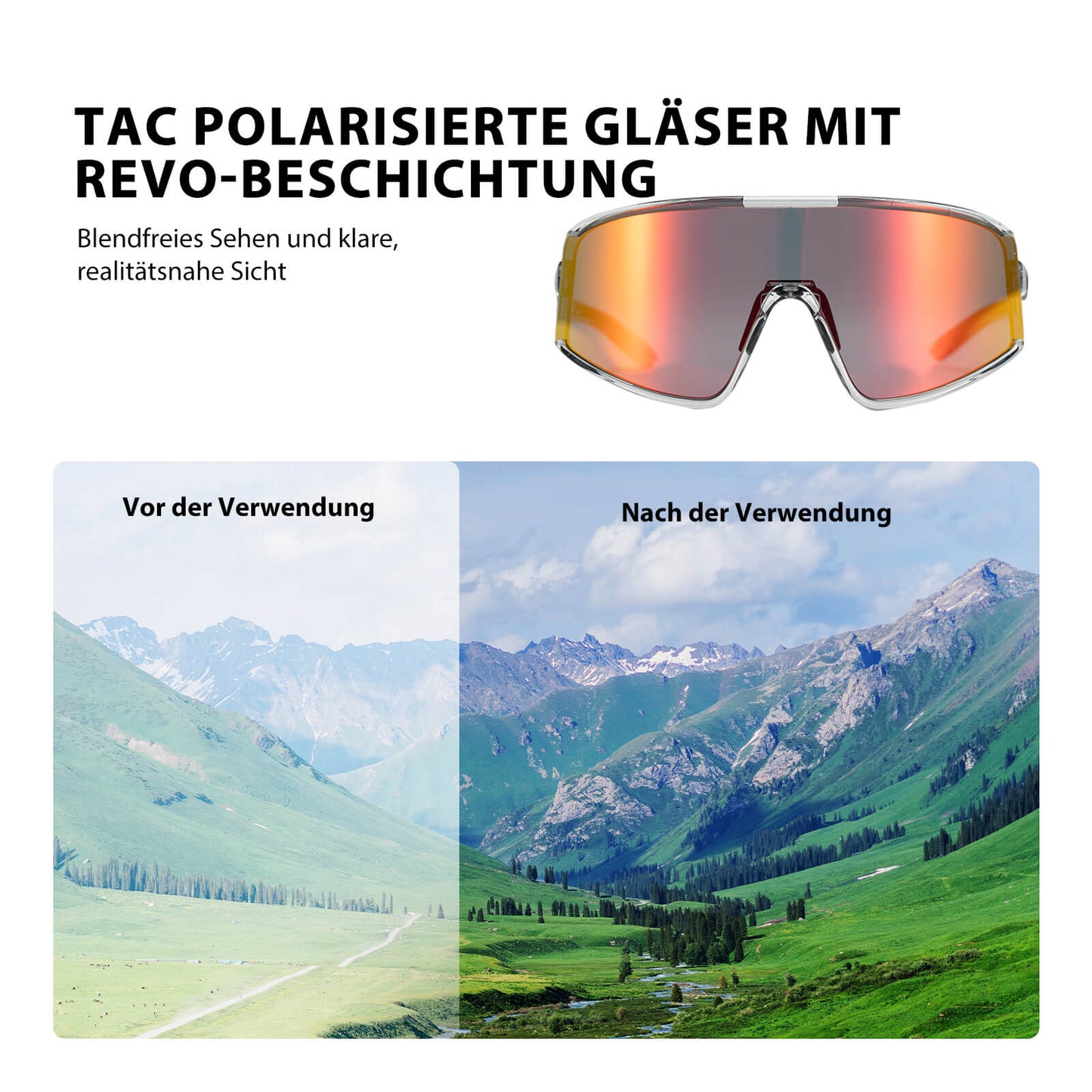 Polarized cycling glasses, ultralight, UV400 protection, 4 colors