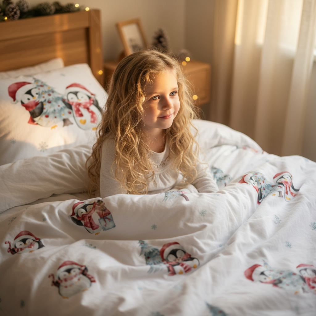 "Winter Pinguine" Premium Kinderbettwäsche