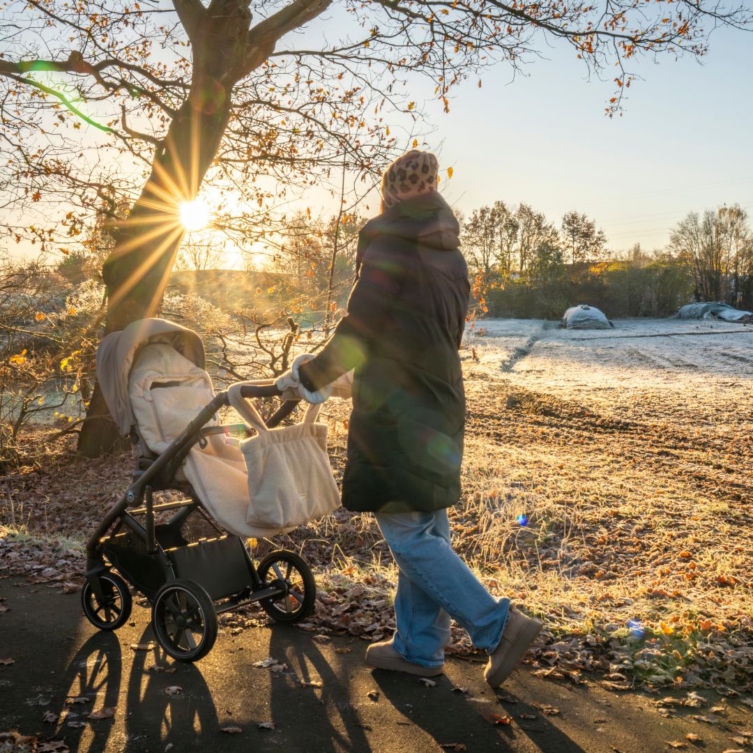 Wickeltasche Bouclé Teddystoff für den Kinderwagen - Mom bag