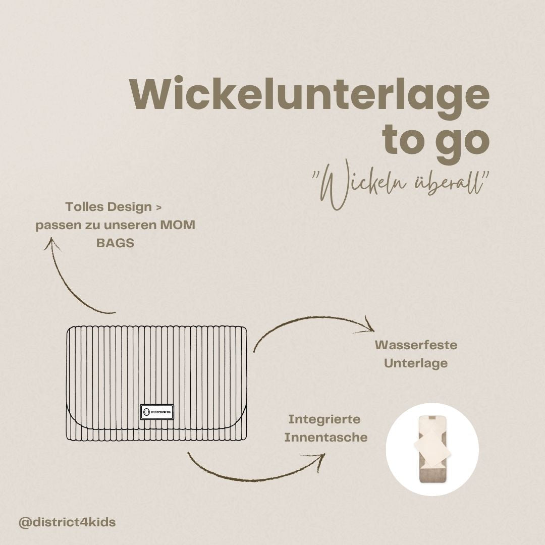 Wickelunterlage Teddystoff Bouclé – praktische Windeltasche für unterwegs
