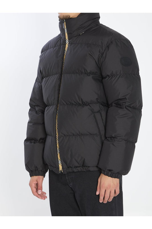 Puffer jacket with packable hood