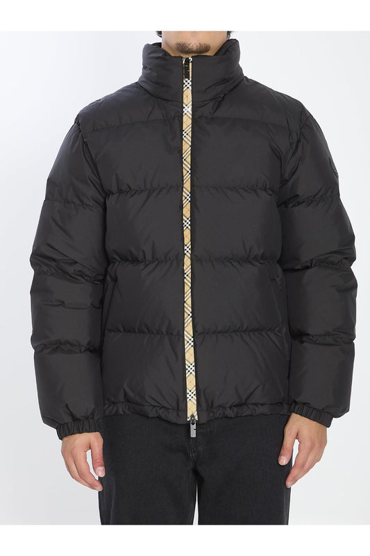 Puffer jacket with packable hood