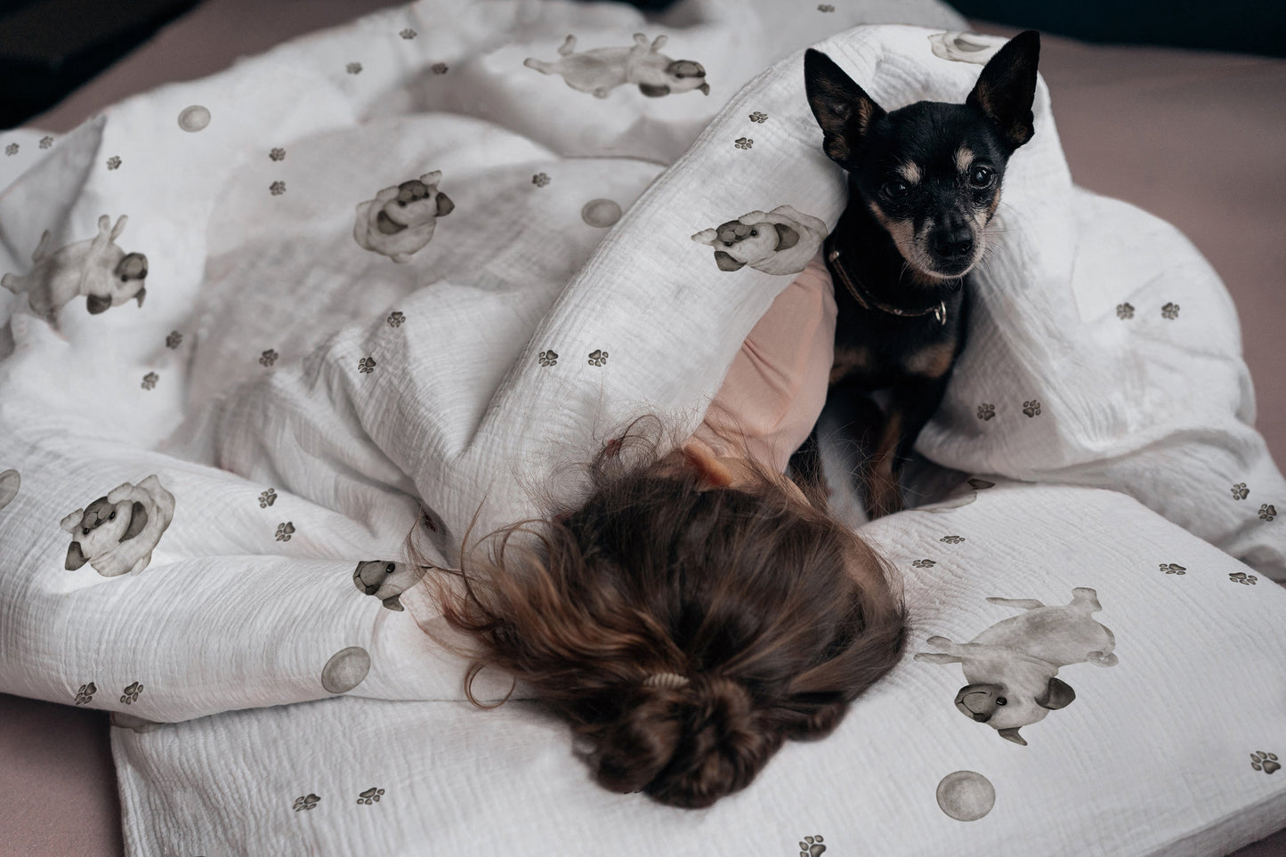 "Sweet Pug" úrvals barnarúmföt