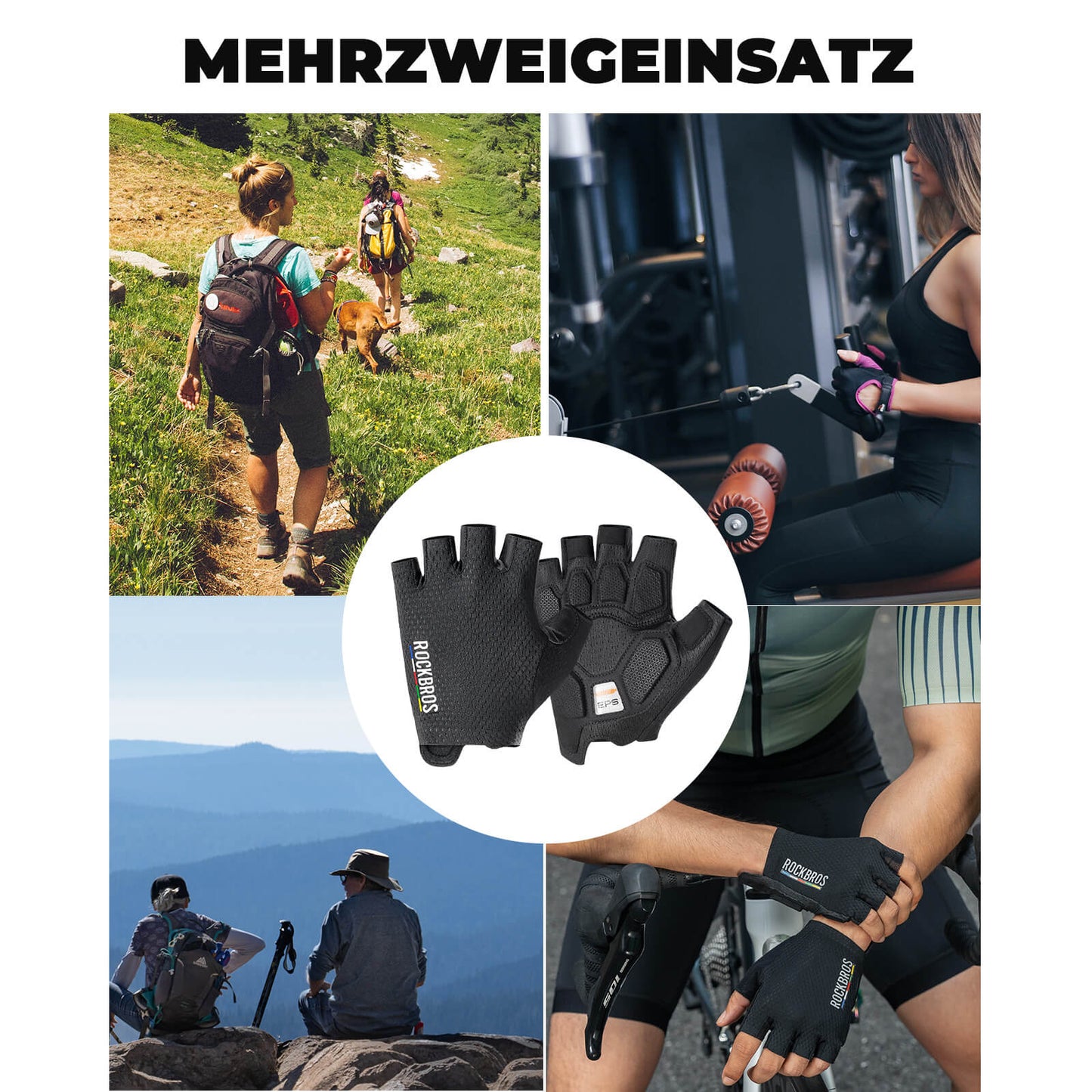 ROAD TO SKY cycling gloves, half-finger, SBR padding, breathable, non-slip