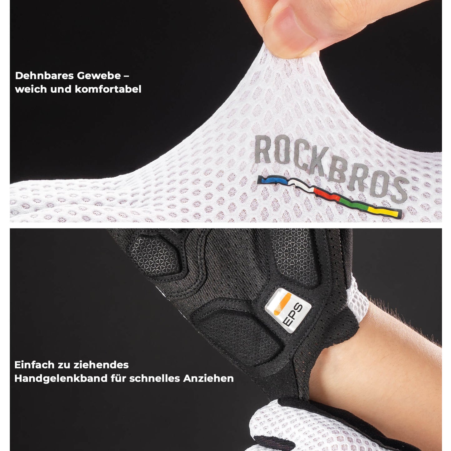 ROAD TO SKY hjólreiðahanskar með snertiskjá, SBR-fóðrun, öndunarvænar