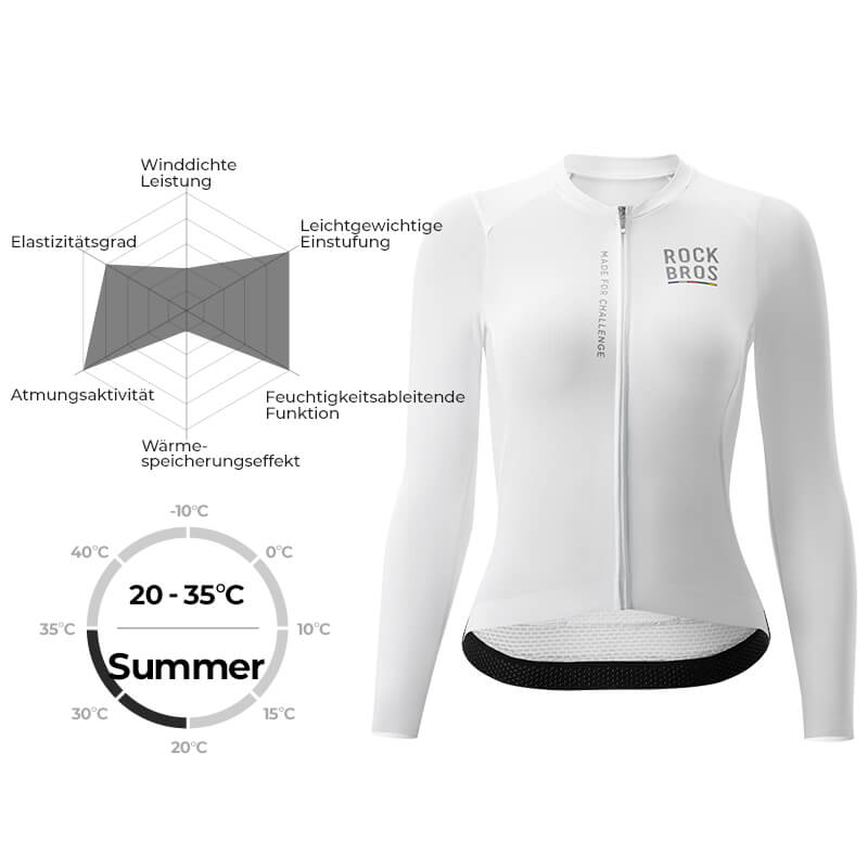 ROAD TO SKY Damen Langarm-Radtrikot Fahrrad Jersey für MTB & Rennrad