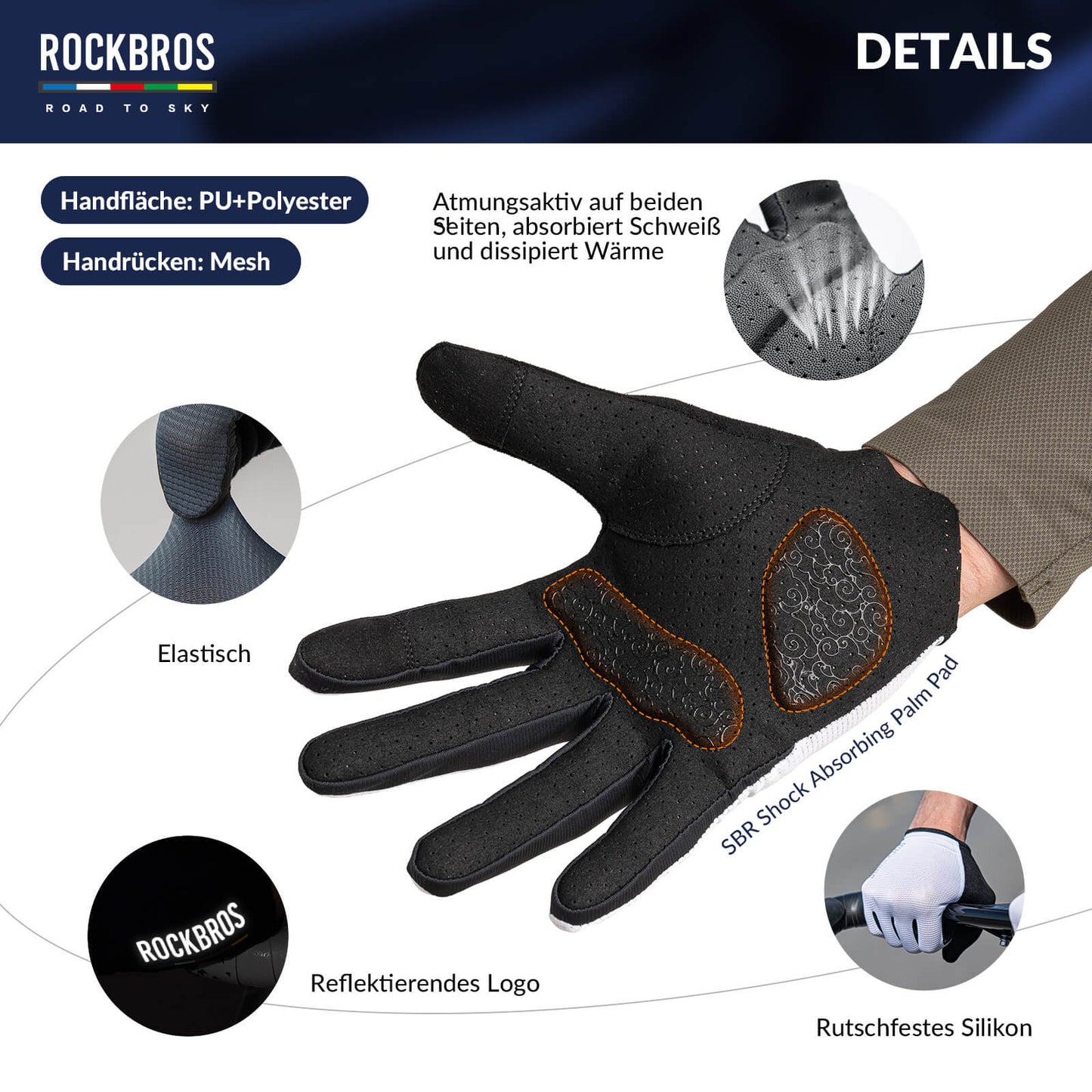 ROAD TO SKY Cycling Gloves Breathable with Touchscreen Summer/Spring