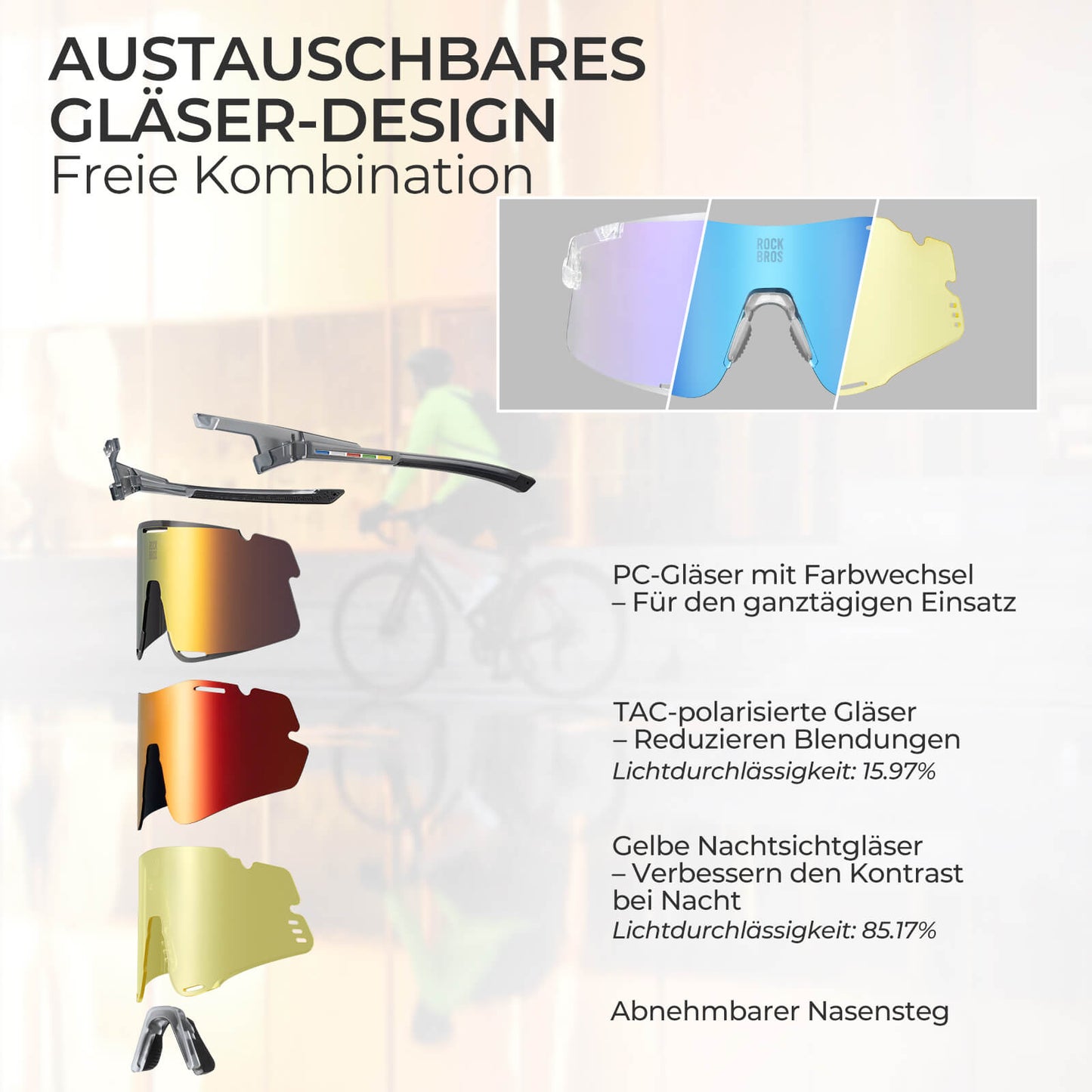 Fahrradbrille Drei-Gläser Konfigurationssystem - BOUNDLESS Serie