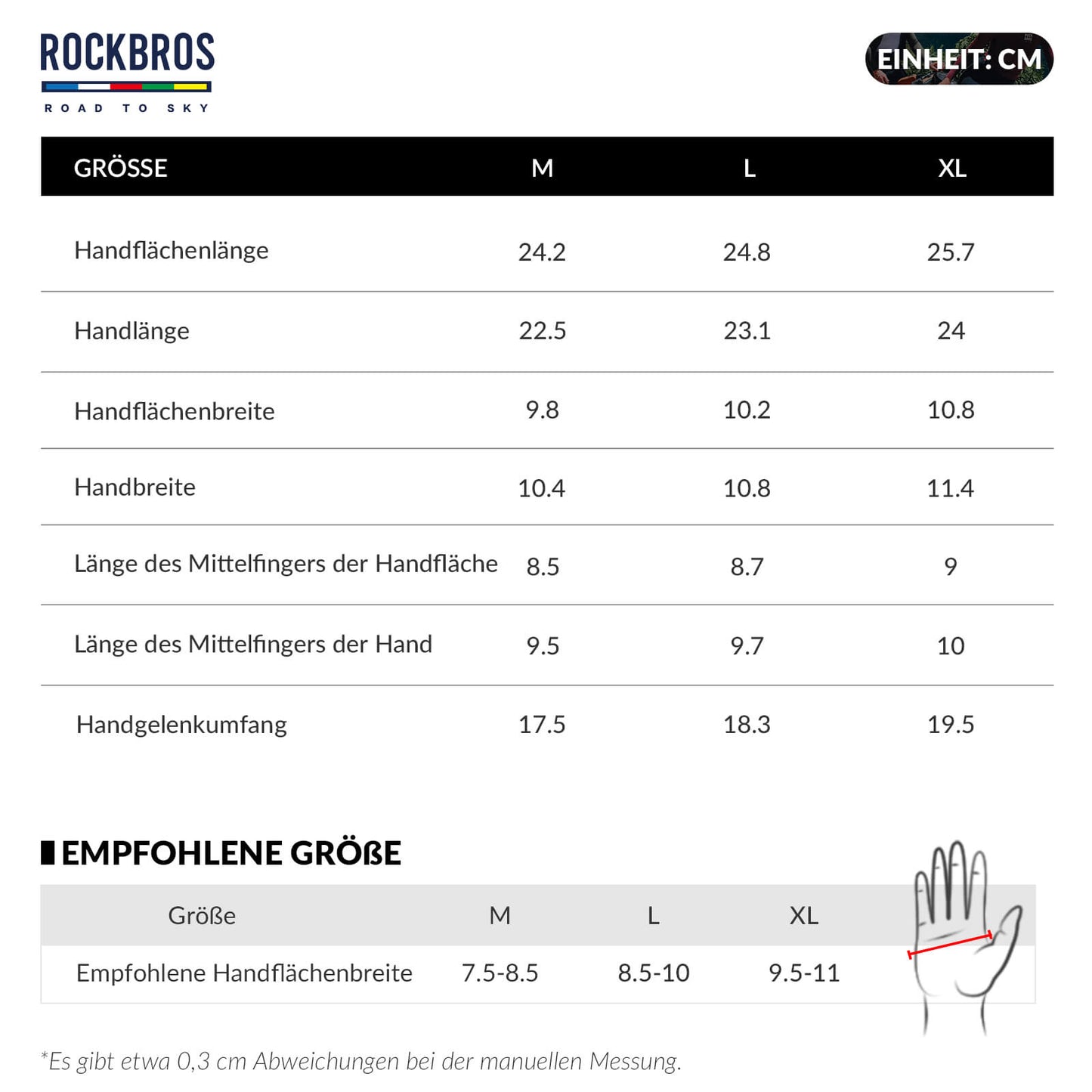 ROAD TO SKY Fahrradhandschuhe mit Touchscreen Atmungsaktiv Herren/Damen