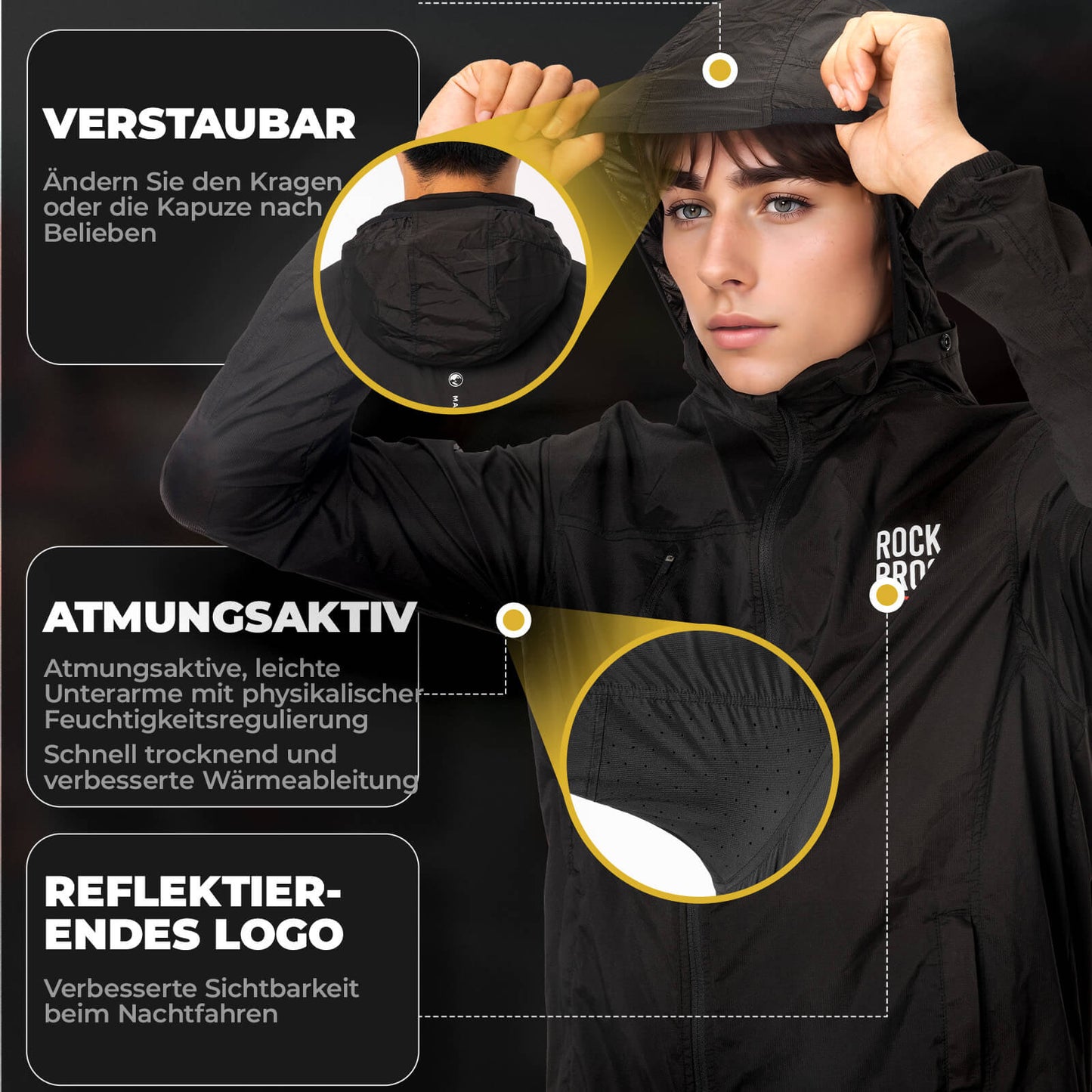 ROAD TO SKY Winter Cycling Jacket, Windproof and Breathable for MTB &amp; Road Bikes