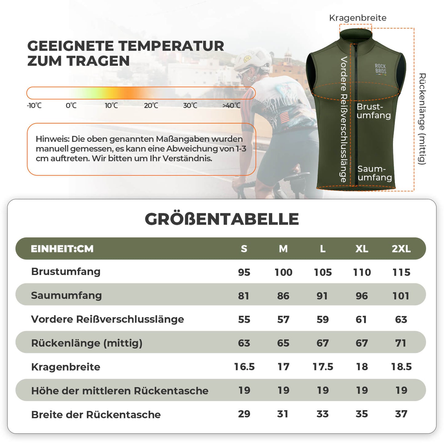 ROAD TO SKY Herren Fahrradjacke Ärmellose Weste Laufweste Atmungsaktiv