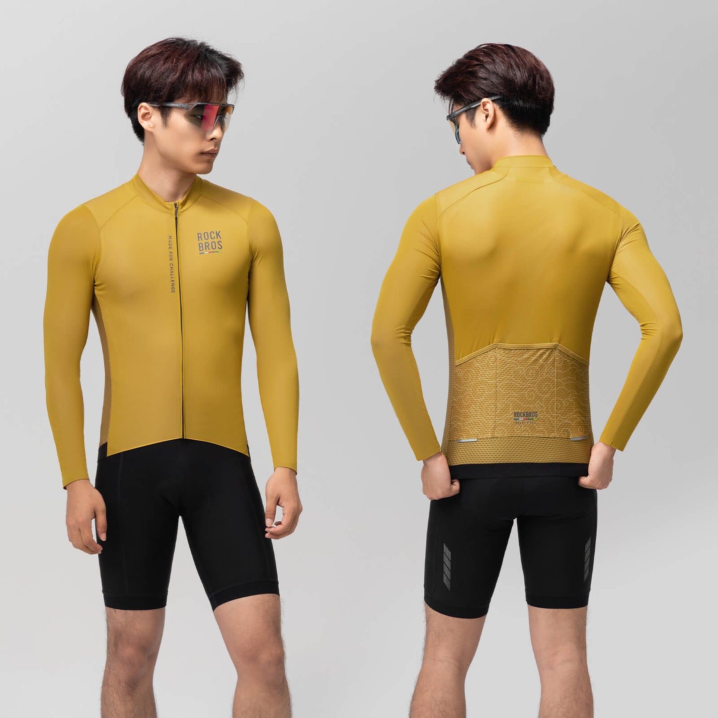 ROAD TO SKY Long Sleeve Cycling Jersey Men's Jersey Yellow/Blue